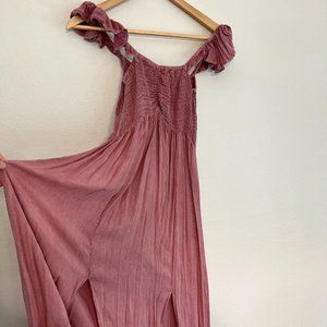 RAVIYA Pink Off the Shoulder Maxi Dress